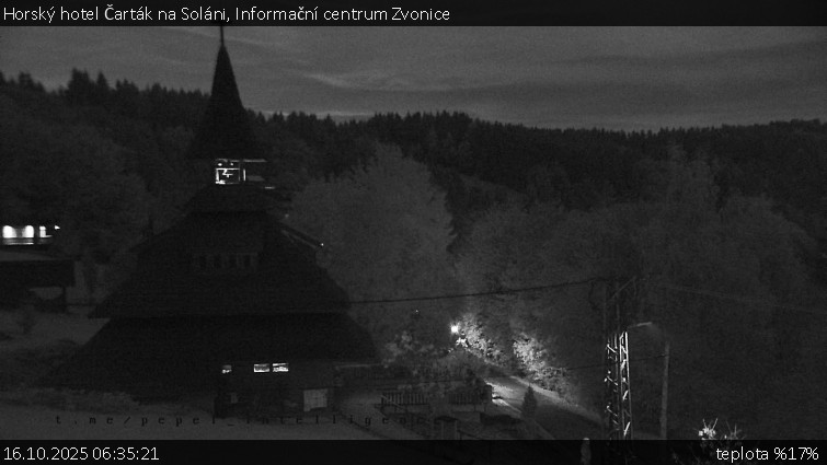 Horský hotel Čarták na Soláni - Informační centrum Zvonice - 16.10.2025 v 06:35 Horský hotel Čarták na Soláni - Informační centrum Zvonice - 16.10.2025 v 06:35