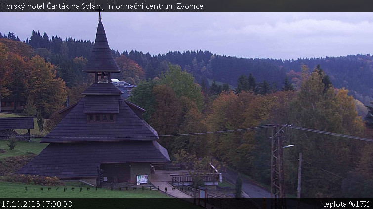 Horský hotel Čarták na Soláni - Informační centrum Zvonice - 16.10.2025 v 07:30 Horský hotel Čarták na Soláni - Informační centrum Zvonice - 16.10.2025 v 07:30