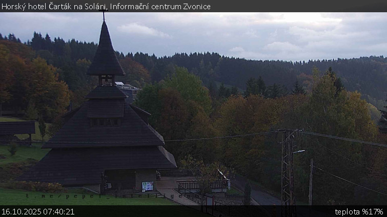Horský hotel Čarták na Soláni - Informační centrum Zvonice - 16.10.2025 v 07:40 Horský hotel Čarták na Soláni - Informační centrum Zvonice - 16.10.2025 v 07:40