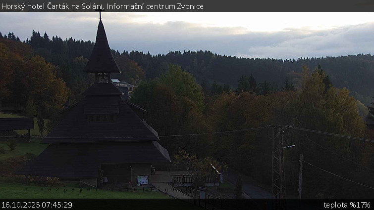 Horský hotel Čarták na Soláni - Informační centrum Zvonice - 16.10.2025 v 07:45 Horský hotel Čarták na Soláni - Informační centrum Zvonice - 16.10.2025 v 07:45
