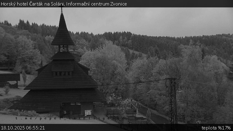 Horský hotel Čarták na Soláni - Informační centrum Zvonice - 18.10.2025 v 06:55 Horský hotel Čarták na Soláni - Informační centrum Zvonice - 18.10.2025 v 06:55