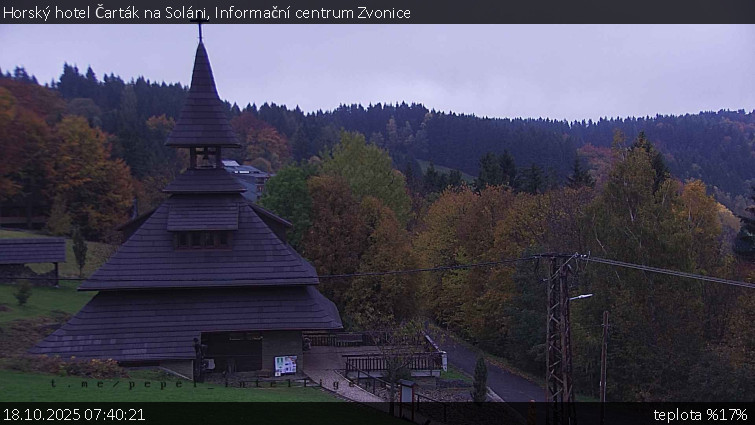 Horský hotel Čarták na Soláni - Informační centrum Zvonice - 18.10.2025 v 07:40 Horský hotel Čarták na Soláni - Informační centrum Zvonice - 18.10.2025 v 07:40