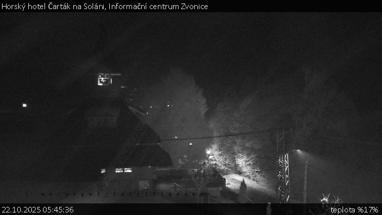Horský hotel Čarták na Soláni - Informační centrum Zvonice - 22.10.2025 v 05:45 Horský hotel Čarták na Soláni - Informační centrum Zvonice - 22.10.2025 v 05:45