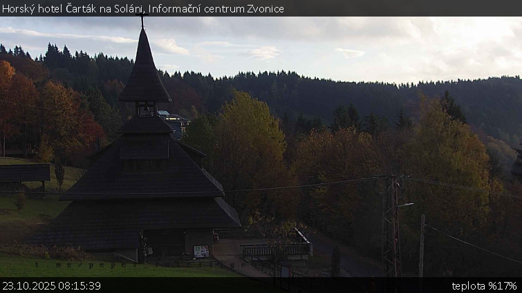 Horský hotel Čarták na Soláni - Informační centrum Zvonice - 23.10.2025 v 08:15 Horský hotel Čarták na Soláni - Informační centrum Zvonice - 23.10.2025 v 08:15