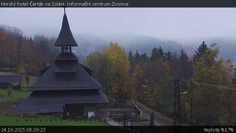 Horský hotel Čarták na Soláni - Informační centrum Zvonice - 24.10.2025 v 08:20 Horský hotel Čarták na Soláni - Informační centrum Zvonice - 24.10.2025 v 08:20