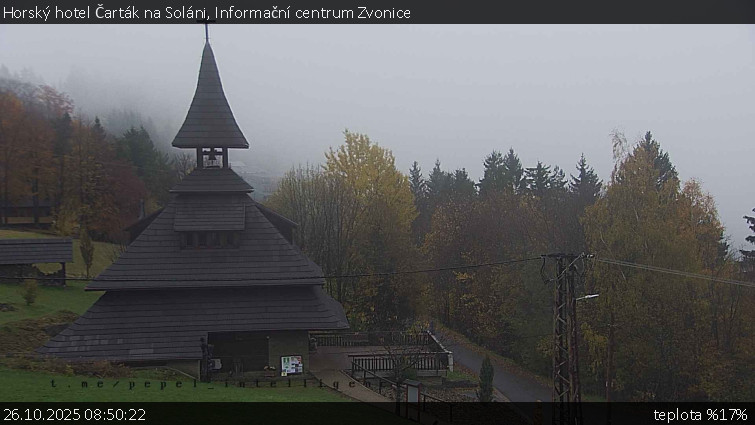Horský hotel Čarták na Soláni - Informační centrum Zvonice - 26.10.2025 v 08:50 Horský hotel Čarták na Soláni - Informační centrum Zvonice - 26.10.2025 v 08:50