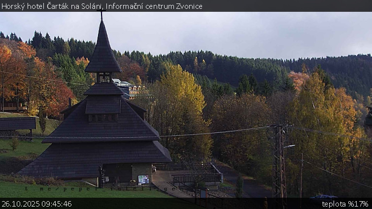 Horský hotel Čarták na Soláni - Informační centrum Zvonice - 26.10.2025 v 09:45 Horský hotel Čarták na Soláni - Informační centrum Zvonice - 26.10.2025 v 09:45