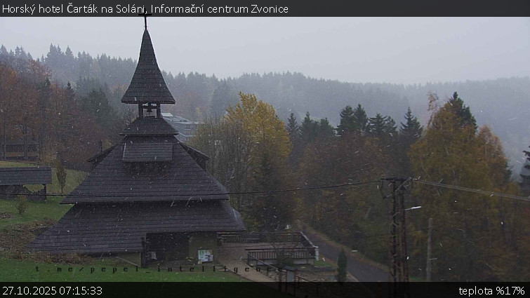 Horský hotel Čarták na Soláni - Informační centrum Zvonice - 27.10.2025 v 07:15 Horský hotel Čarták na Soláni - Informační centrum Zvonice - 27.10.2025 v 07:15