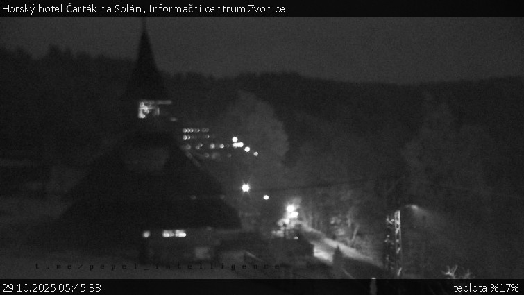 Horský hotel Čarták na Soláni - Informační centrum Zvonice - 29.10.2025 v 05:45 Horský hotel Čarták na Soláni - Informační centrum Zvonice - 29.10.2025 v 05:45