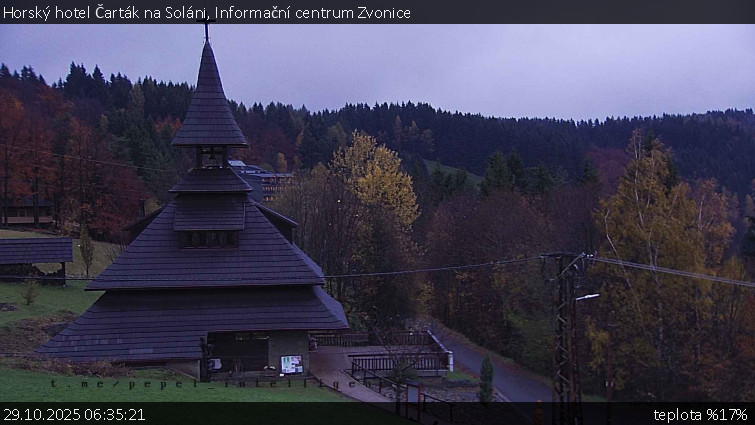 Horský hotel Čarták na Soláni - Informační centrum Zvonice - 29.10.2025 v 06:35 Horský hotel Čarták na Soláni - Informační centrum Zvonice - 29.10.2025 v 06:35