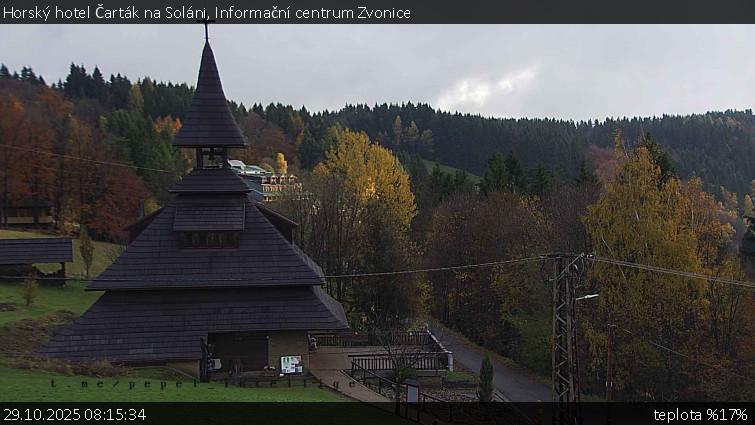 Horský hotel Čarták na Soláni - Informační centrum Zvonice - 29.10.2025 v 08:15 Horský hotel Čarták na Soláni - Informační centrum Zvonice - 29.10.2025 v 08:15