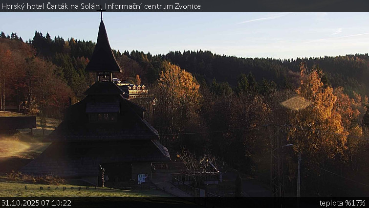 Horský hotel Čarták na Soláni - Informační centrum Zvonice - 31.10.2025 v 07:10 Horský hotel Čarták na Soláni - Informační centrum Zvonice - 31.10.2025 v 07:10