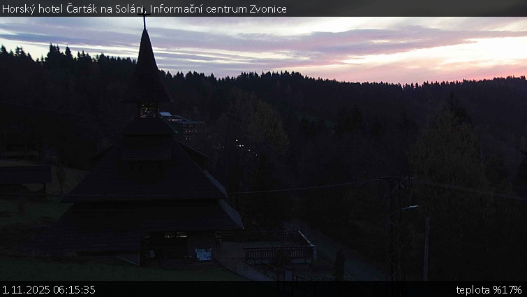 Horský hotel Čarták na Soláni - Informační centrum Zvonice - 1.11.2025 v 06:15 Horský hotel Čarták na Soláni - Informační centrum Zvonice - 1.11.2025 v 06:15