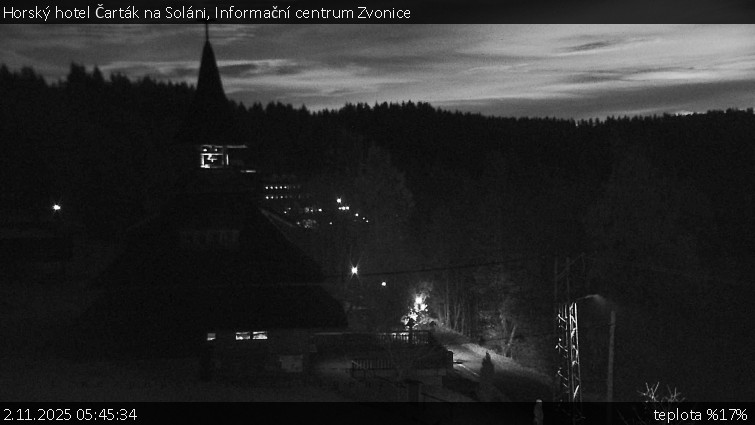 Horský hotel Čarták na Soláni - Informační centrum Zvonice - 2.11.2025 v 05:45 Horský hotel Čarták na Soláni - Informační centrum Zvonice - 2.11.2025 v 05:45