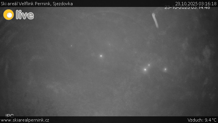 Ski areál Velflink Pernink - Sjezdovka - 23.10.2025 v 03:16 Ski areál Velflink Pernink - Sjezdovka - 23.10.2025 v 03:16