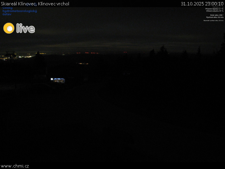 Skiareál Klínovec - Klínovec vrchol - 31.10.2025 v 23:00 Skiareál Klínovec - Klínovec vrchol - 31.10.2025 v 23:00