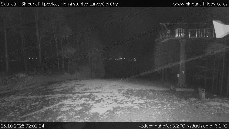 Skiareál - Skipark Filipovice - Horní stanice Lanové dráhy - 26.10.2025 v 02:01 Skiareál - Skipark Filipovice - Horní stanice Lanové dráhy - 26.10.2025 v 02:01