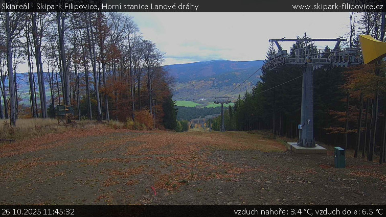 Skiareál - Skipark Filipovice - Horní stanice Lanové dráhy - 26.10.2025 v 11:45 Skiareál - Skipark Filipovice - Horní stanice Lanové dráhy - 26.10.2025 v 11:45