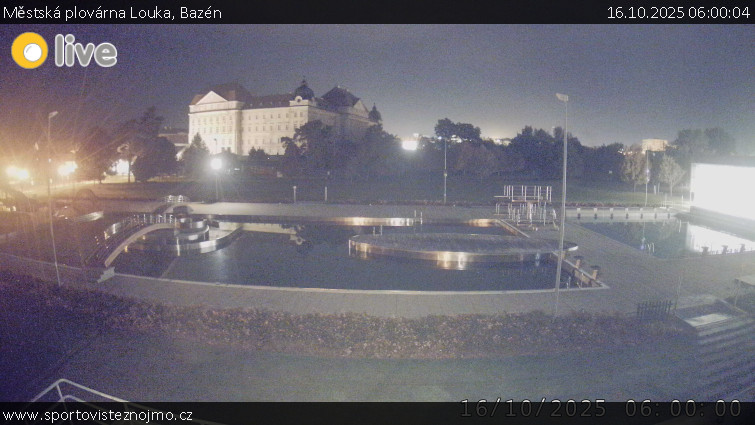 Městská plovárna Louka - Bazén - 16.10.2025 v 06:00 Městská plovárna Louka - Bazén - 16.10.2025 v 06:00
