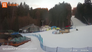 Skiareál Mariánky - Dolní stanice lanovky - 25.2.2026 v 17:30 Skiareál Mariánky - Dolní stanice lanovky - 25.2.2026 v 17:30