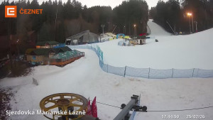 Skiareál Mariánky - Dolní stanice lanovky - 25.2.2026 v 17:45 Skiareál Mariánky - Dolní stanice lanovky - 25.2.2026 v 17:45