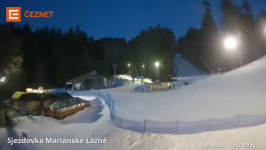 Skiareál Mariánky - Dolní stanice lanovky - 25.2.2026 v 18:15 Skiareál Mariánky - Dolní stanice lanovky - 25.2.2026 v 18:15