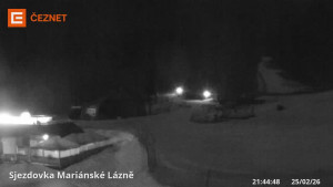 Skiareál Mariánky - Dolní stanice lanovky - 25.2.2026 v 21:45 Skiareál Mariánky - Dolní stanice lanovky - 25.2.2026 v 21:45