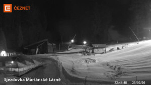 Skiareál Mariánky - Dolní stanice lanovky - 25.2.2026 v 22:45 Skiareál Mariánky - Dolní stanice lanovky - 25.2.2026 v 22:45