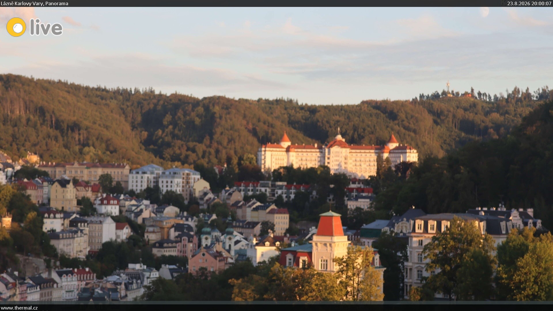Aktuální webkamera Karlovy Vary – panorama lázeňského centra