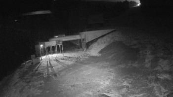 Modrá sjezdovka - dojezd k lanové dráze