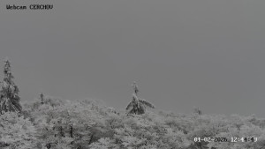 Čerchov - Rozhledna, Panorama - 1.2.2026 v 12:45 Čerchov - Rozhledna, Panorama - 1.2.2026 v 12:45