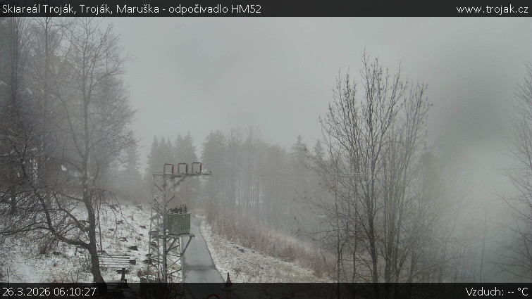 Skiareál Troják - Troják, Maruška - odpočivadlo HM52 - 26.3.2026 v 06:10