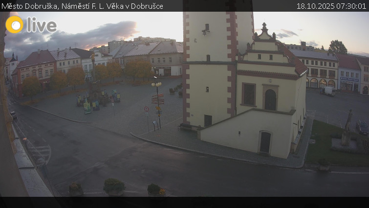 Město Dobruška - Náměstí F. L. Věka v Dobrušce - 18.10.2025 v 07:30 Město Dobruška - Náměstí F. L. Věka v Dobrušce - 18.10.2025 v 07:30