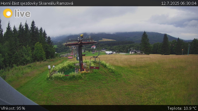 Skiarena R3 Ramzová - Horní část sjezdovky Skiareálu Ramzová - 12.7.2025 v 06:30 Skiarena R3 Ramzová - Horní část sjezdovky Skiareálu Ramzová - 12.7.2025 v 06:30