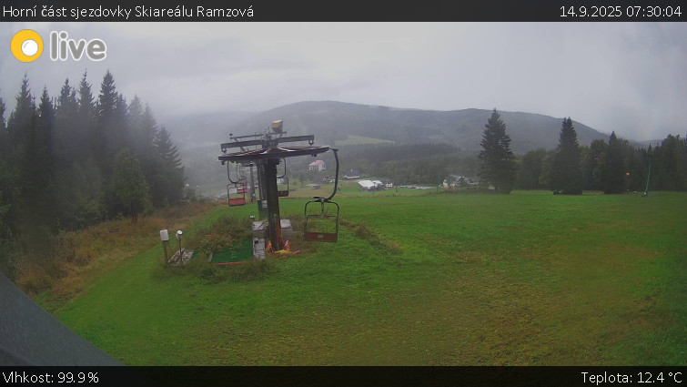Horské atrakce Ramzová - Horní část sjezdovky Skiareálu Ramzová - 14.9.2025 v 07:30