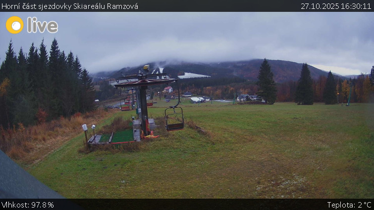 Horské atrakce Ramzová - Horní část sjezdovky Skiareálu Ramzová - 27.10.2025 v 16:30
