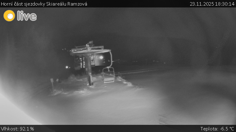 Horské atrakce Ramzová - Horní část sjezdovky Skiareálu Ramzová - 23.11.2025 v 18:30