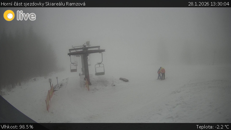 Horské atrakce Ramzová - Horní část sjezdovky Skiareálu Ramzová - 28.1.2026 v 13:30