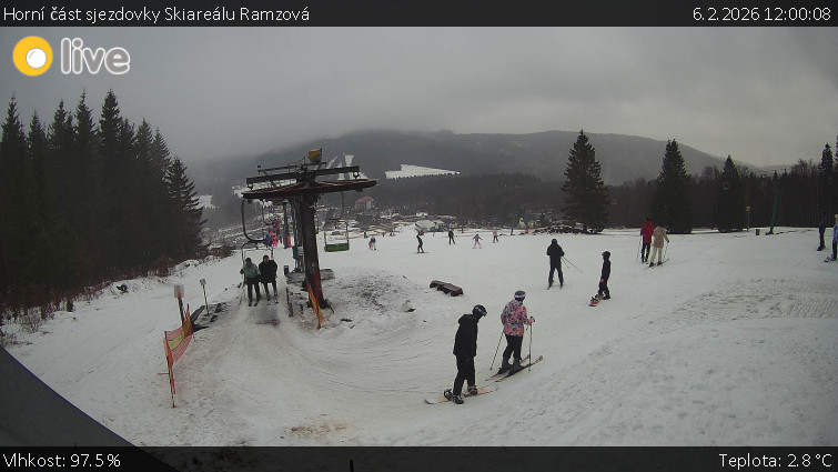 Horské atrakce Ramzová - Horní část sjezdovky Skiareálu Ramzová - 6.2.2026 v 12:00