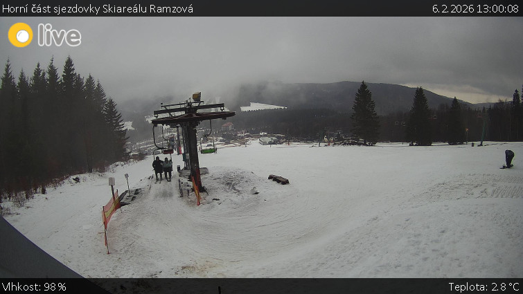 Horské atrakce Ramzová - Horní část sjezdovky Skiareálu Ramzová - 6.2.2026 v 13:00