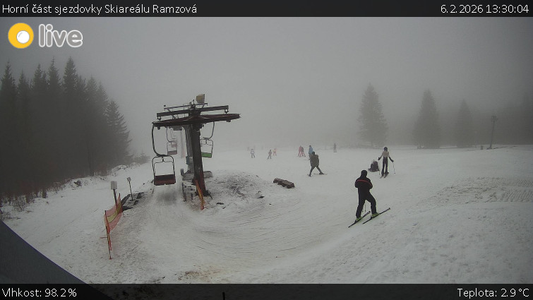 Horské atrakce Ramzová - Horní část sjezdovky Skiareálu Ramzová - 6.2.2026 v 13:30