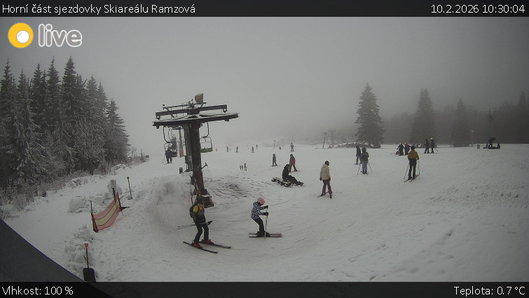 Horské atrakce Ramzová - Horní část sjezdovky Skiareálu Ramzová - 10.2.2026 v 10:30