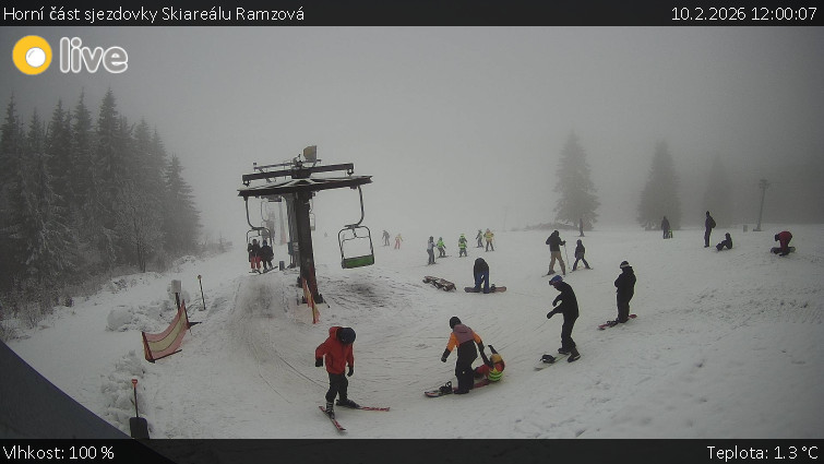 Horské atrakce Ramzová - Horní část sjezdovky Skiareálu Ramzová - 10.2.2026 v 12:00