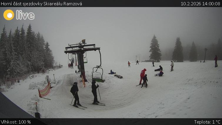 Horské atrakce Ramzová - Horní část sjezdovky Skiareálu Ramzová - 10.2.2026 v 14:00