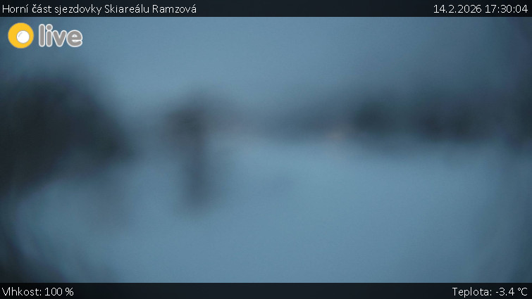 Horské atrakce Ramzová - Horní část sjezdovky Skiareálu Ramzová - 14.2.2026 v 17:30