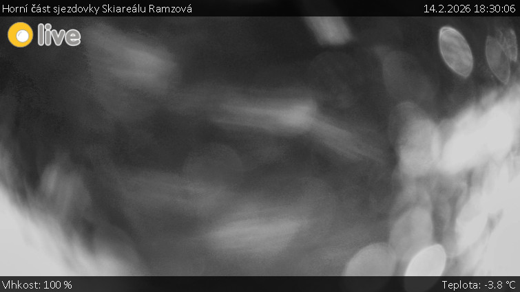 Horské atrakce Ramzová - Horní část sjezdovky Skiareálu Ramzová - 14.2.2026 v 18:30