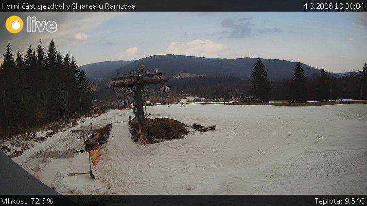 Horské atrakce Ramzová - Horní část sjezdovky Skiareálu Ramzová - 4.3.2026 v 13:30
