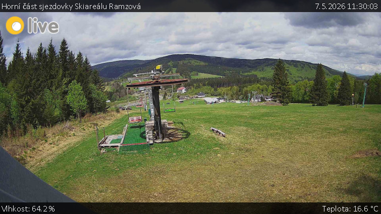 Horské atrakce Ramzová - Horní část sjezdovky Skiareálu Ramzová - 7.5.2026 v 11:30