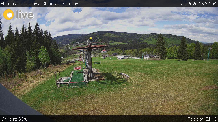 Horské atrakce Ramzová - Horní část sjezdovky Skiareálu Ramzová - 7.5.2026 v 13:30
