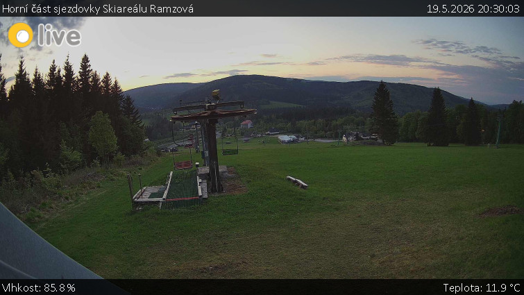 Horské atrakce Ramzová - Horní část sjezdovky Skiareálu Ramzová - 19.5.2026 v 20:30